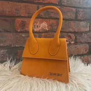 JACQUEMUS mini mag yellow/mustard suede